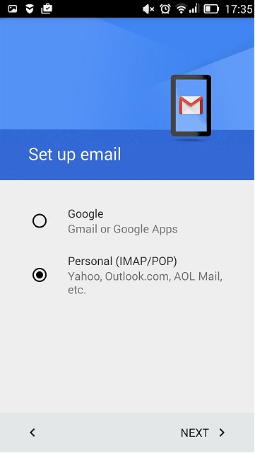 Настройка почты на Android